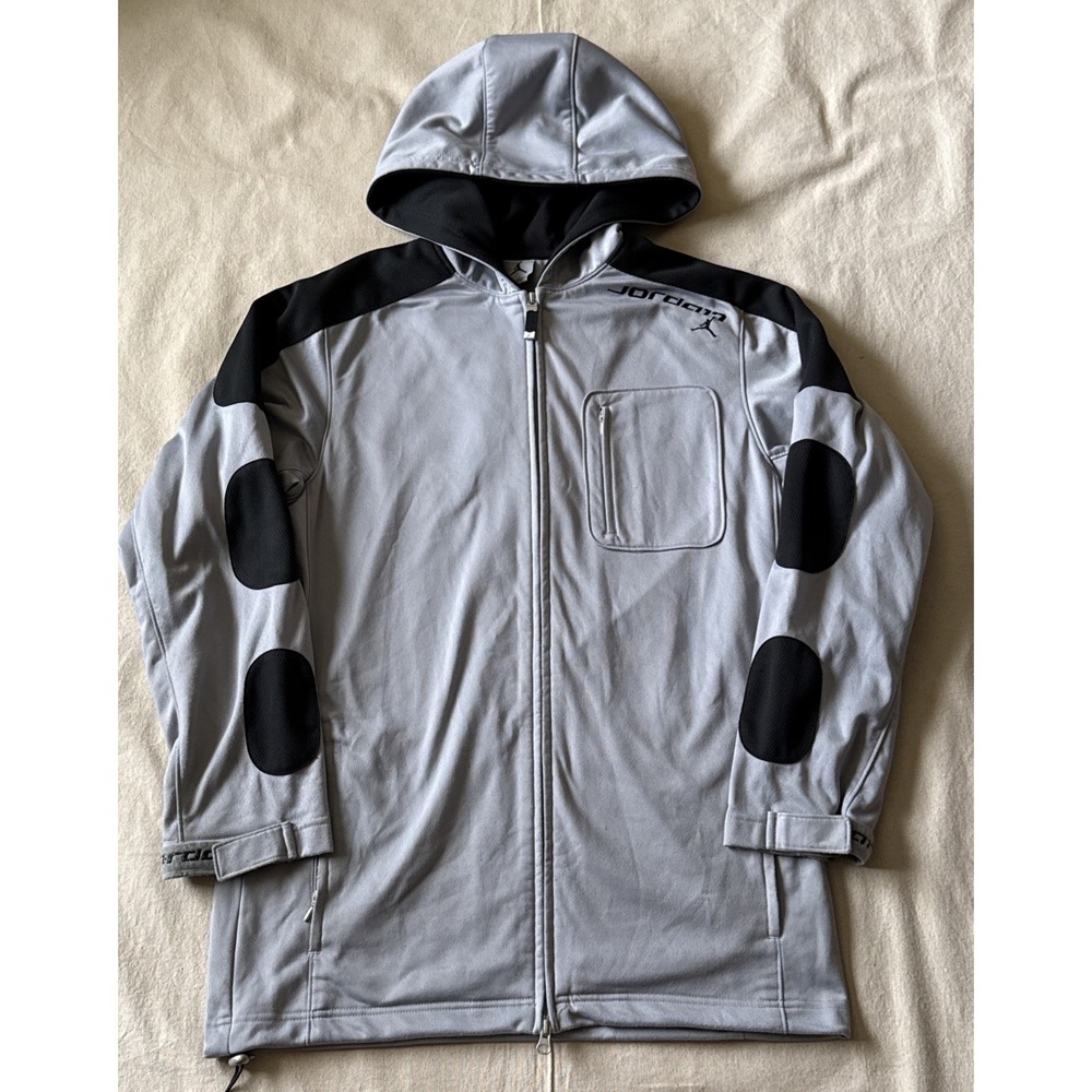 Vintage Air Jordan Hoodie Mens XL Gray Full Zip Jacket 2005 Y2K Heavyweight